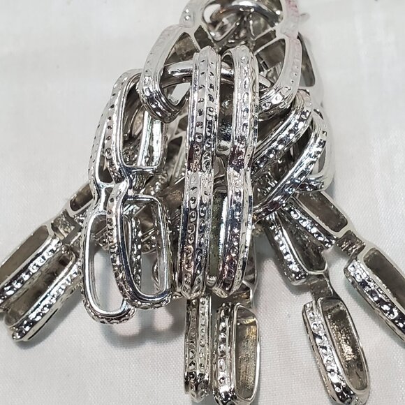 Banana Republic Pink Fabric with Silver Chain and Chunky Silver Dome Tassel Neck - Picture 5 of 9